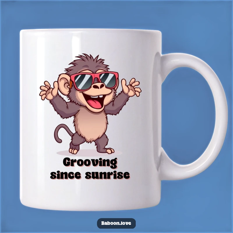 Funny Baboon Dancing Sunglasses Mug A Hilarious Gift for Primate Lovers