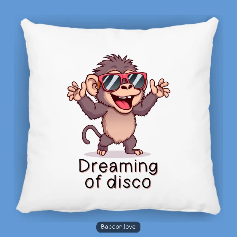 Funny Baboon Dancing Pillow with Sunglasses, Comfy Primate Decor for Cozy Fun
