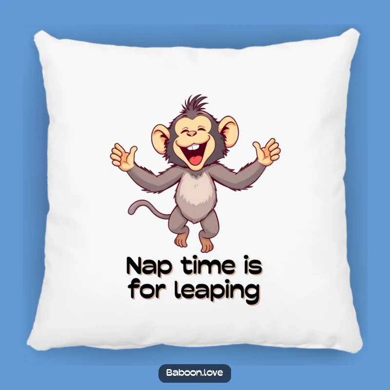 Funny Baboon Leap Pillow: Comfy & Hilarious Primate Cushion for a Laugh
