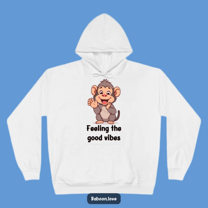 Funny Baboon Clap Hoodie: Cozy & Hilarious Cheerful Primate Wear