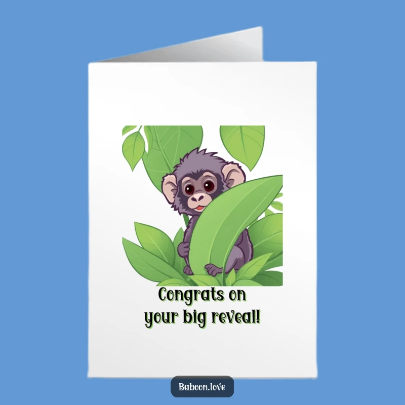 Free Printable Congrats Card: Inquisitive Baboon Peek - Humorous Downloadable Gift