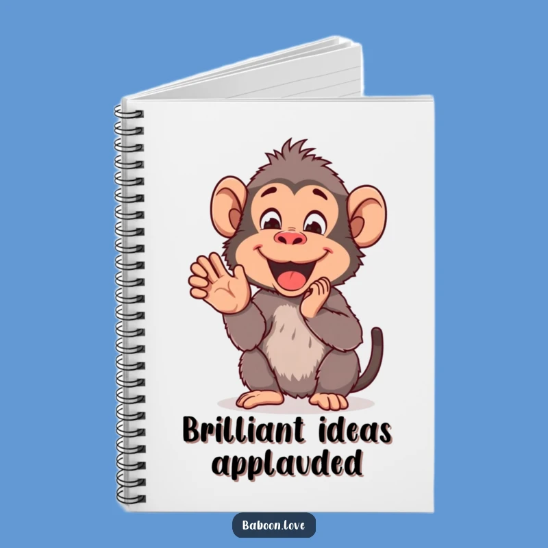 Funny Baboon Clap Notebook: Cheerful Primate Journal for Ideas