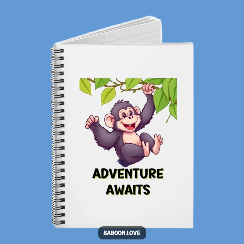 Funny Baboon Sliding Notebook, Primate Journal for Adventurous Notes and Ideas
