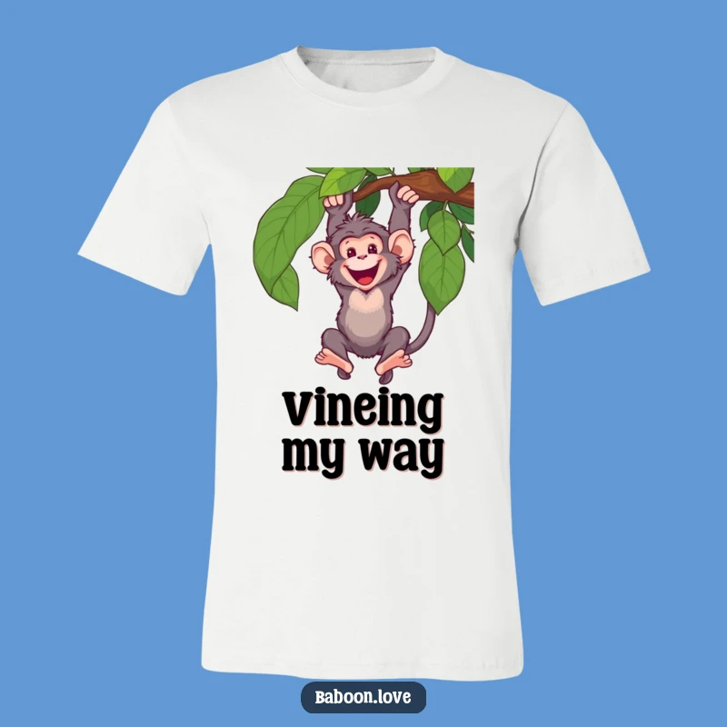 Funny Baboon Vine Swing T-Shirt: Hilarious Primate Apparel for Fun